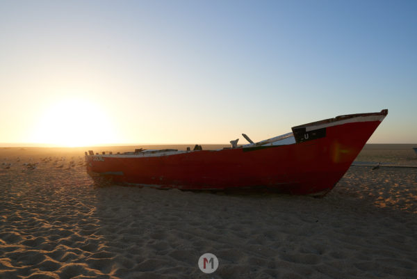 Sonnenuntergang am Strand in Aguda in der Nähe von Porto in Portugal